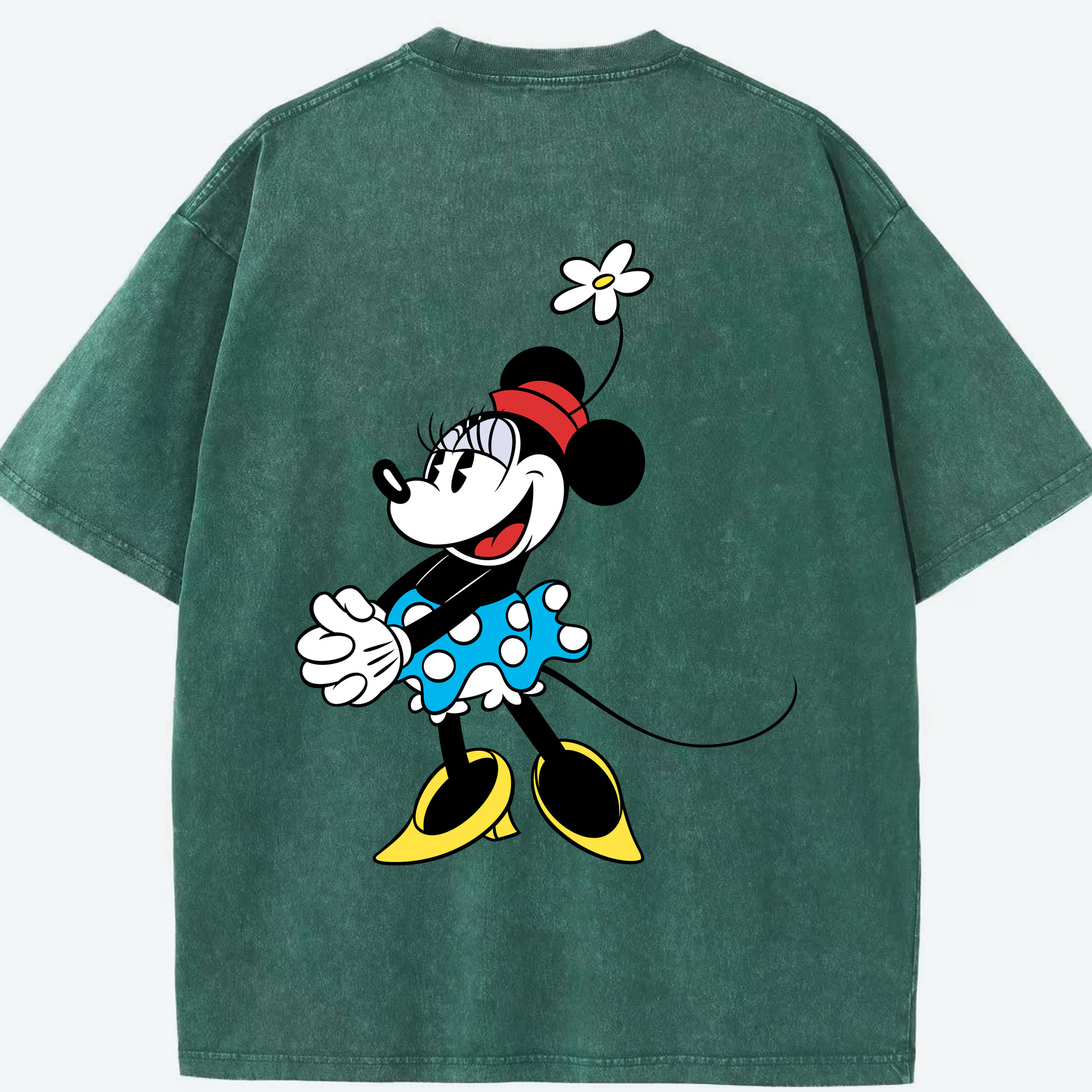 （画像用） ミッキーマウス Mickey Mouse 綿100% ヴィンテージ風 半袖Tシャツ（背面プリント）